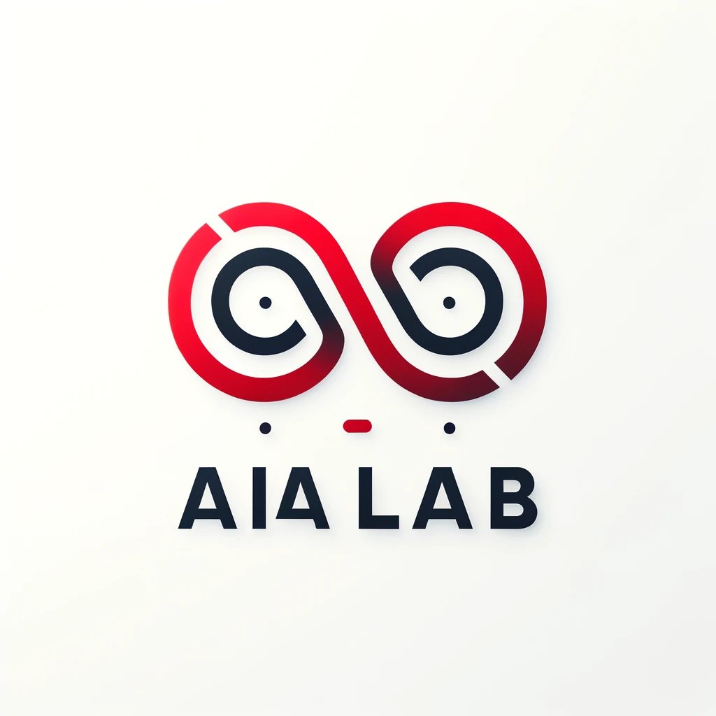 DALL·E 2024-05-15 10.51.27 - A minimalistic and techno-style logo for AIA Lab with a white background and red letters. Design the two A letters as part of an infinity loop, in